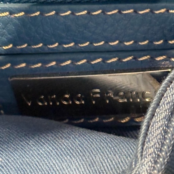 NWOT Vanda Francis Stylish Blue genuine Leather Shoulder Bag - Women - Picture 4 of 5